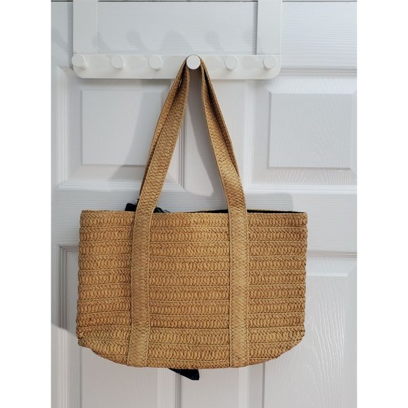 Draper James Everyday Straw Bag with Floral Scarf New without Tags - Picture 4 of 5